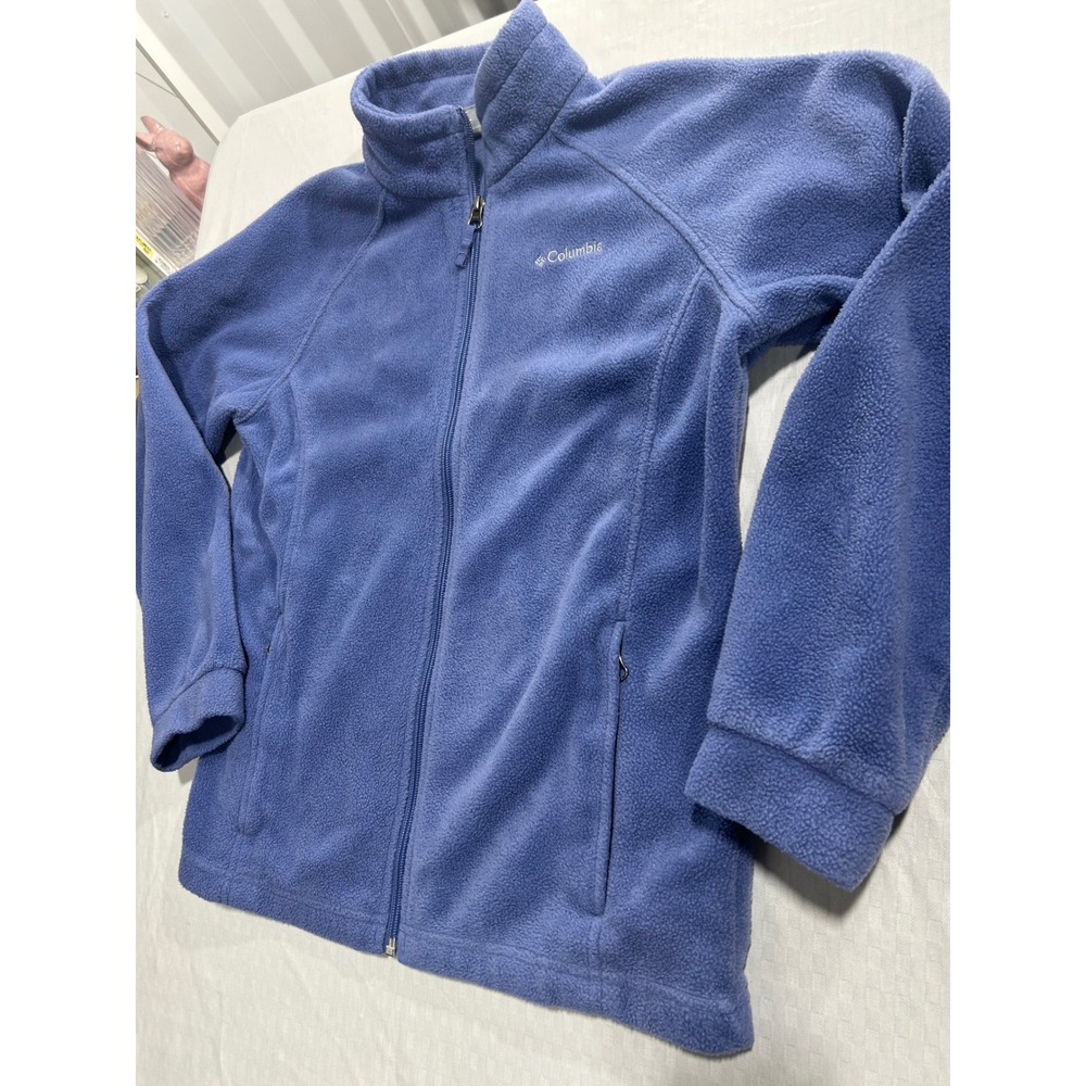 Columbia Womens Full Zip Fleece Jacket Periwinkle Blue XL Outdoor Layer